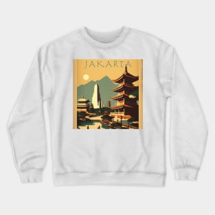 Jakarta Vintage Travel Art Poster Crewneck Sweatshirt